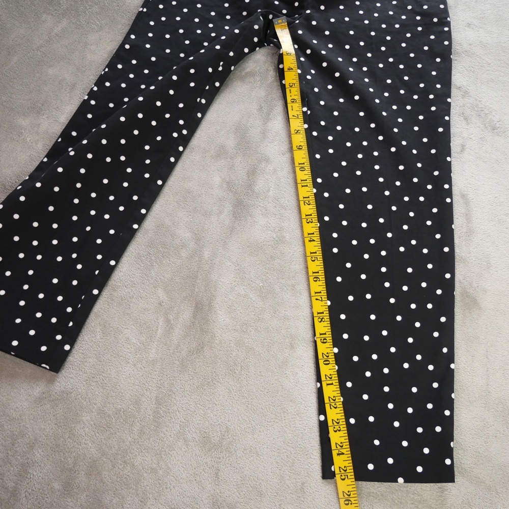 Halogen Taylor Fit Womens 4 Petite Black White Polka Dot Pants - Picture 9 of 11